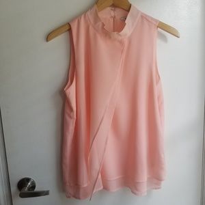 White House Black Market- pink high necked top
